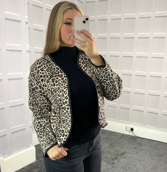 Leopard Print Edge To Edge Jacket