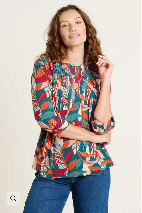 Brakeburn - ‘Evergreen’ Leaves Blouse