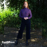 Rant & Rave -'Judith' Navy Wide Leg Crop Cord