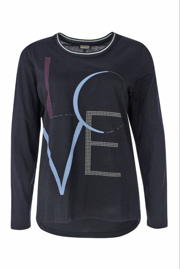 Kenny S -Indigo 'Love' L/S Top