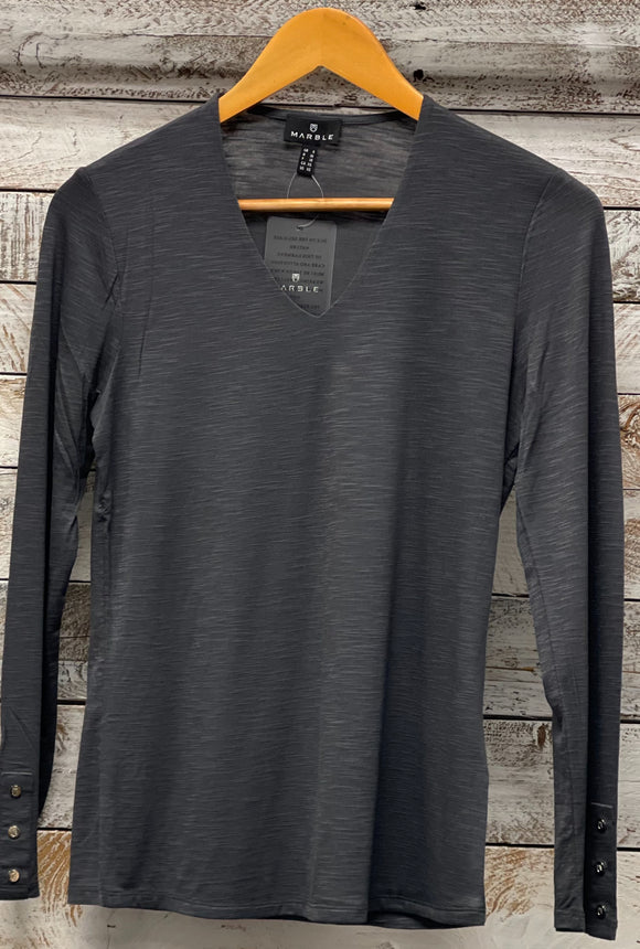 Marble - Charcoal V Neck.  (6402-105)