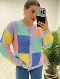 Multi Patchwork Knitted Cardi