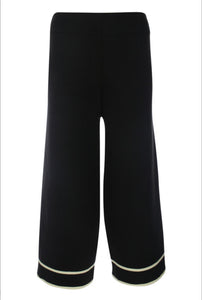 Kenny S - Black Stripe Wide Leg Knit Trouser