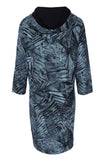 Kenny S -Navy Leaf Detail Hooded Dress