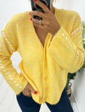 Lemon Stitch Detail Knitted Cardi