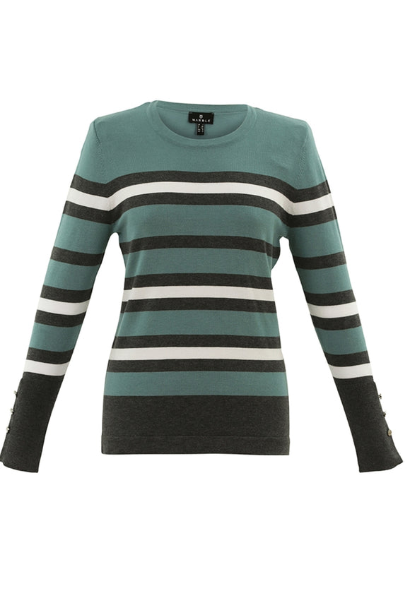 Marble - Sea Foam Stripe Knit (7524-223)