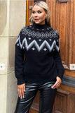 AX Paris - Black Fairisle Knitted Jumper.