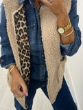 Leopard/Teddy Reversible Waistcoat