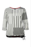 Kenny S - Off White Striped Drawstring Top