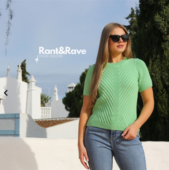 Rant & Rave -'Clodagh' Green S/S Knit