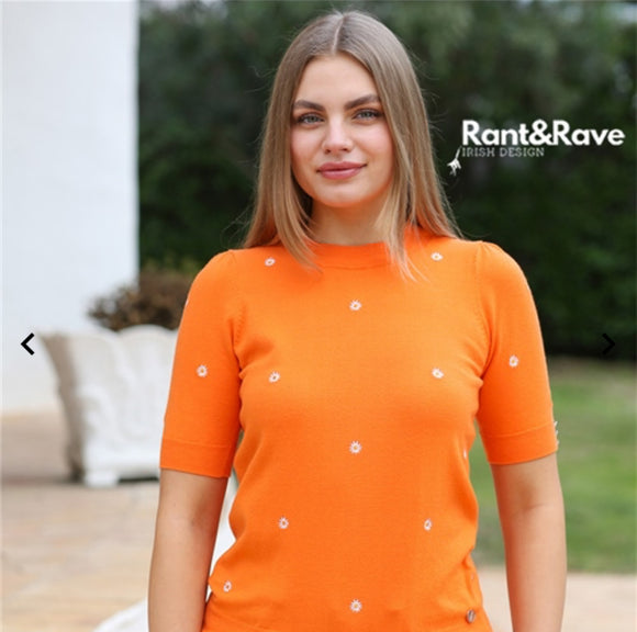 Rant & Rave -'Ora' Orange Daisy Knit