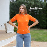 Rant & Rave -'Ora' Orange Daisy Knit